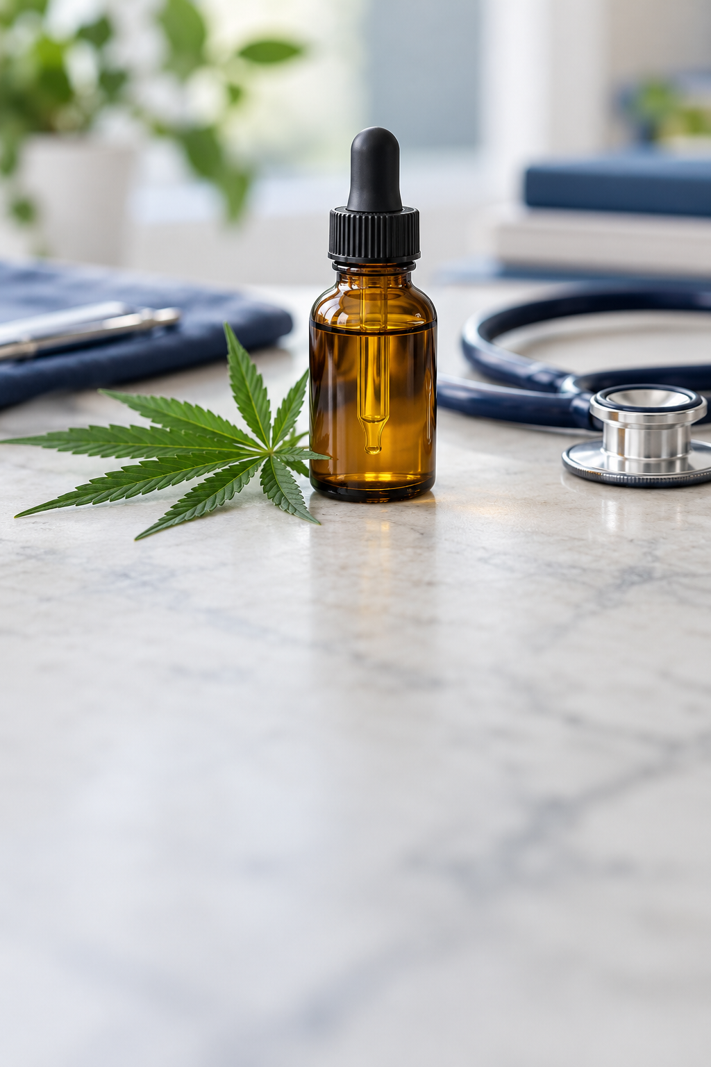 Imagen referencial de un frasco de aceite de cannabis sativa con gotero